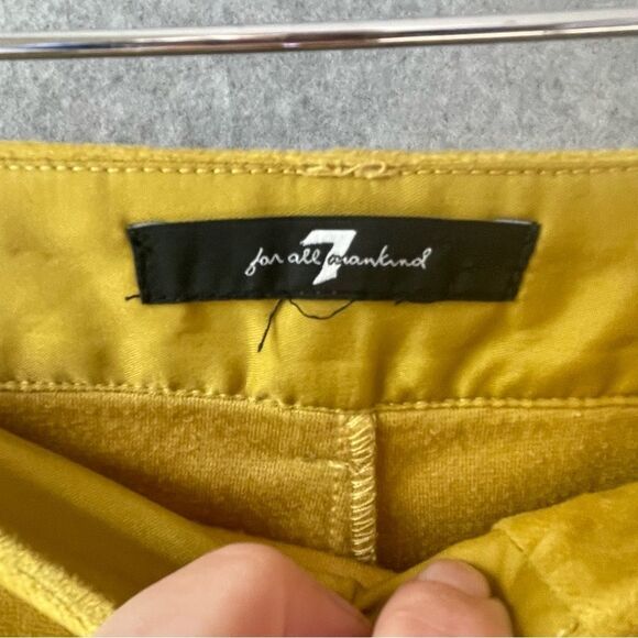 7 For All Mankind Gold Yellow Velvet Trouser Pants sz. 31 #QQ - Picture 3 of 10